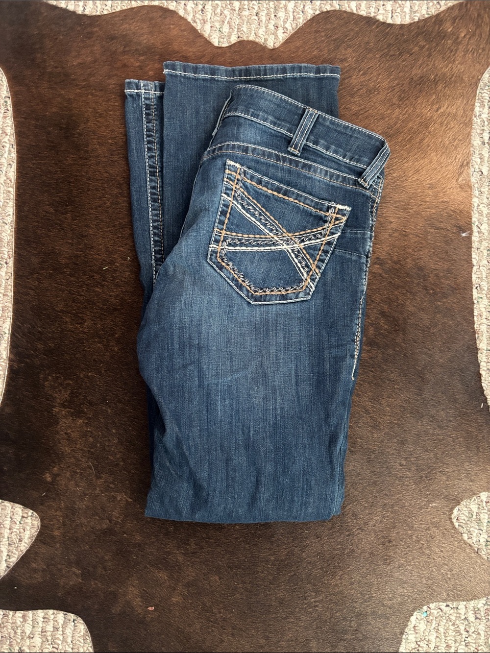 Women’s Ariat Denim Boot Cut Dark Blue long Jeans - Comfortable Everyday Fit